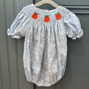 Pumpkin Smocked Bubble 12M